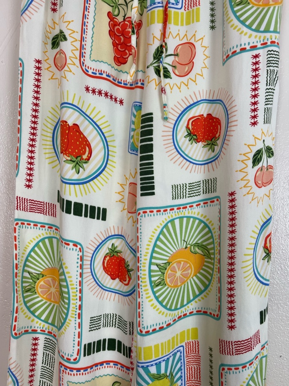 Sincerly Jules Cream Fruit-Print Wide Leg Pull-On Pants - Picture 2 of 6